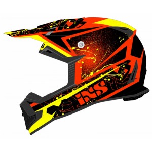 Шлем кроссовый IXS HX 361 2.0  красно-желтый р.XL