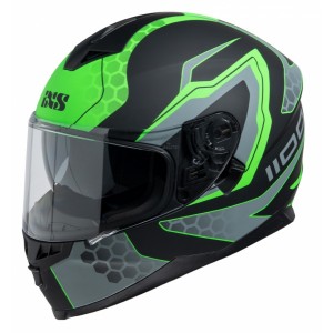 Шлем IXS HX 1100  черн,зелен,сер. мат р.S