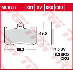Колодки передние MCB737SV аналог sbs782RS