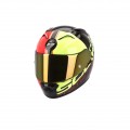 Шлем SCORPION EXO-1200 AIR Quarterback, цвет Черный/Красный Неон/Желтый, Размер S